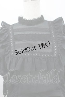 画像2: SERAPHIM / ハイネックフリル半袖ワンピース  黒 I-26-03-23-061-LO-OP-SA-ZI