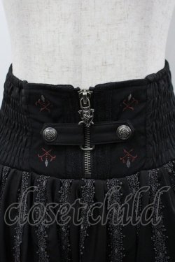 画像2: OZZ ANGELO / レースラインボリュームスカート  黒 I-26-03-23-073-OO-SK-TE-ZI