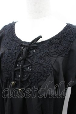 画像2: axes femme / ラッフル袖デザインプルオーバー  黒 I-26-03-23-008-AX-TO-SA-ZI