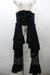 MARBLE / コルセット付きサイドフレアーロングスカート  黒 I-26-03-23-077-GO-SK-SA-ZI