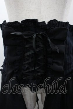 画像2: MARBLE / コルセット付きサイドフレアーロングスカート  黒 I-26-03-23-077-GO-SK-SA-ZI