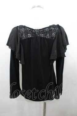 画像3: axes femme / ラッフル袖デザインプルオーバー  黒 I-26-03-23-008-AX-TO-SA-ZI