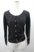 axes femme / レース＆ローズニットカーディガン  黒 I-26-03-23-009-AX-TO-SA-ZI