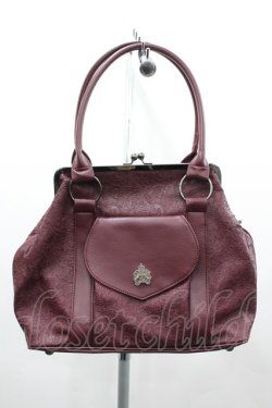 画像1: MIHO MATSUDA / 薔薇型押しがま口バッグ  ボルドー I-26-03-23-086-GO-BG-SA-ZI