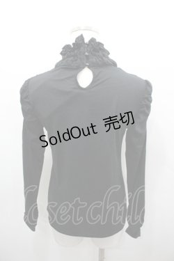 画像2: axes femme / はしごレースリボンハイネックカットソー  黒 I-26-03-23-010-AX-TO-SA-ZI