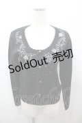 axes femme / 刺繍カーディガン  黒Ｘ白 I-26-03-23-011-AX-TO-SA-ZI