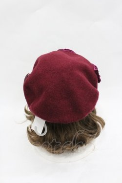 画像3: m petit by misako / AMリボンバスクベレー  濃赤 I-26-03-23-107-LO-AC-SA-ZI