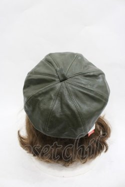 画像2: axes femme / 合皮ベレー  グリーン I-26-03-23-111-AX-AC-SA-ZI