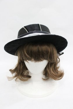 画像1: 小熊星翔 / ストライプリボンハット  黒Ｘ白 I-26-03-23-116-LO-AC-SA-ZI