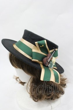 画像2: LOLITAその他(お買取対象外) / バイオリンリボンモチーフハット  黒Ｘ緑 I-26-03-23-117-LO-AC-SA-ZI