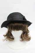 m petit by misako / リボン麦わらハット  黒 I-26-03-23-118-LO-AC-SA-ZI