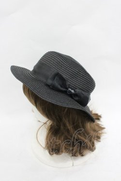 画像2: m petit by misako / リボン麦わらハット  黒 I-26-03-23-118-LO-AC-SA-ZI