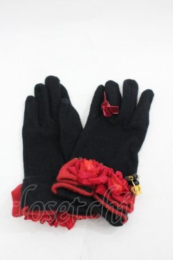 画像1: LOLITAその他(お買取対象外) / ローズパールグローブ  黒ｘ赤 I-26-03-23-120-LO-ZA-SA-ZI
