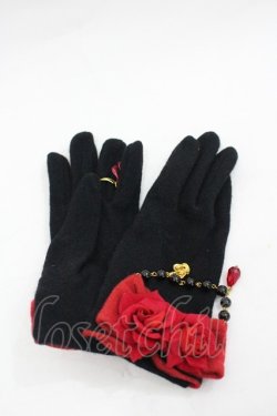 画像2: LOLITAその他(お買取対象外) / ローズパールグローブ  黒ｘ赤 I-26-03-23-120-LO-ZA-SA-ZI
