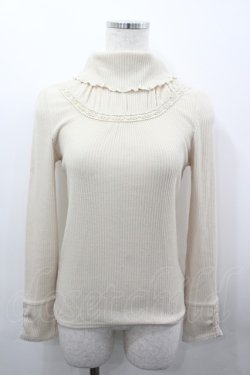 画像1: axes femme / フリルリブハイネックニット  アイボリー I-26-03-23-013-AX-TO-SA-ZI