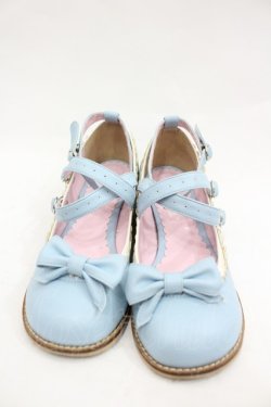 画像1: Queen Bee / リボンストラップパンプス M サックス I-26-03-23-124-EL-SH-SA-ZI