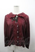 axes femme POETIQUE / ビジューブローチ付ブラウス M ボルドー I-26-03-23-014-AX-BL-SA-ZI