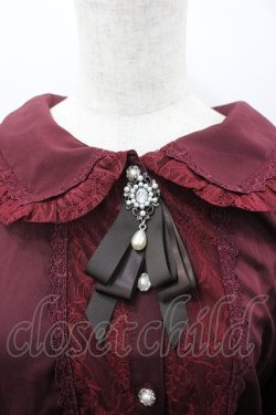 画像2: axes femme POETIQUE / ビジューブローチ付ブラウス M ボルドー I-26-03-23-014-AX-BL-SA-ZI