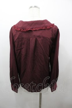 画像3: axes femme POETIQUE / ビジューブローチ付ブラウス M ボルドー I-26-03-23-014-AX-BL-SA-ZI