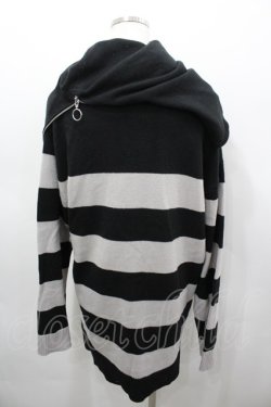 画像2: AdaNous / ドレープタートルネック変形ニット  ブラック×グレイ I-26-03-23-020-PU-TO-SA-ZI