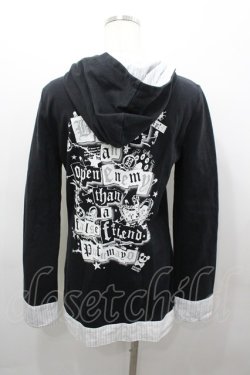 画像3: PUTUMAYO / 袖裾ストライプ切替ptジップアップパーカー  ブラック I-26-03-23-022-PT-TO-SA-ZI