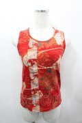 gouk / 和柄ノースリーブトップス  赤 I-26-03-23-024-GO-TO-SA-ZI