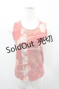 gouk / 和柄ノースリーブトップス  赤 I-26-03-23-024-GO-TO-SA-ZI