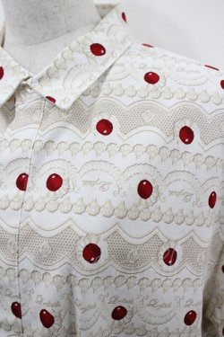 画像2: Q-pot. / チェリーポルカドットドレスシャツ  白ｘ赤 I-26-03-23-003-QP-BL-SA-ZI