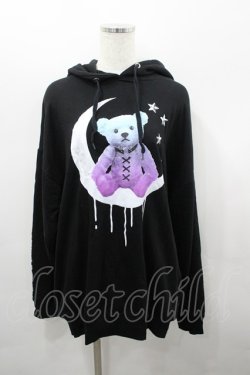 画像1: LISTEN FLAVOR / ムーンベアパーカー  黒Ｘ青 I-26-03-23-027-PU-TO-SA-ZI