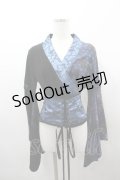Qutie Frash / ドラゴン着物袖ちりめんトップス  黒×ブルー I-26-03-23-028-QU-TO-TE-ZI