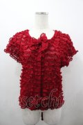 PINK HOUSE / フロッキードットチュールブラウス  赤 I-26-03-23-031-LO-BL-SA-ZI