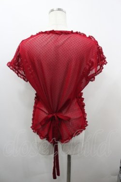 画像3: PINK HOUSE / フロッキードットチュールブラウス  赤 I-26-03-23-031-LO-BL-SA-ZI