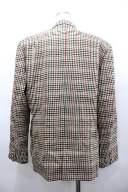 画像2: INGEBORG / ワッペンチェックジャケット L ブラウン I-26-03-25-034-LO-JA-SA-ZI