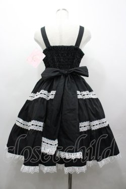 画像2: metamorphose / 木漏れ日のトロイメライ ティアードジャンパースカート 1 黒×オフ白 I-26-03-25-041-ME-OP-SA-ZI