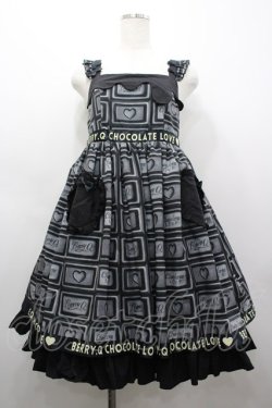 画像1: BERRY.Q（海外ロリータブランド） / チョコレート柄ジャンパースカート  黒 I-26-03-25-042-LO-BG-SA-ZI