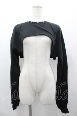 画像1: Ank Rouge / パールデザインショートトップス  黒Ｘ白 I-26-03-25-005-CA-TO-SA-ZI