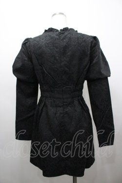 画像2: Ank Rouge / パール&ジャガードデザインワンピース  黒Ｘ白 I-26-03-25-049-CA-OP-SA-ZI