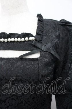 画像3: Ank Rouge / パール&ジャガードデザインワンピース  黒Ｘ白 I-26-03-25-049-CA-OP-SA-ZI