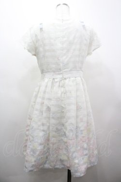 画像2: LODISPOTTO / フラワーチェック透かしプリント半袖ワンピース  白 I-26-03-25-051-LO-OP-SA-ZI