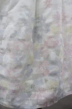 画像3: LODISPOTTO / フラワーチェック透かしプリント半袖ワンピース  白 I-26-03-25-051-LO-OP-SA-ZI