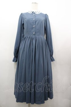 画像1: m petit by misako / AM*レースエリプリーツワンピース M 中青 I-26-03-25-055-LO-OP-SA-ZI