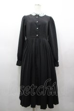 画像1: m petit by misako / AM*レースエリプリーツワンピース M 中黒 I-26-03-25-057-LO-OP-SA-ZI (1)
