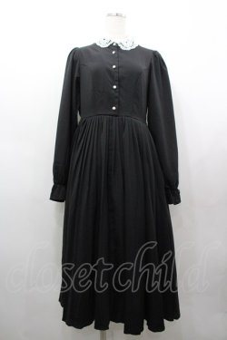 画像1: m petit by misako / AM*レースエリプリーツワンピース M 中黒 I-26-03-25-057-LO-OP-SA-ZI