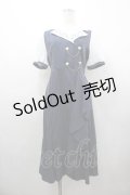 axes femme / 夜空刺繍襟ドッキングワンピース  紺Ｘ白 I-26-03-25-061-AX-OP-SA-ZI