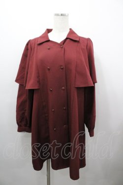 画像1: axes femme / ダブルブレストケープワンピース M ワイン I-26-03-25-063-AX-OP-TE-ZI