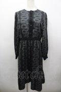 HYSTERIC GLAMOUR / SNAKE LOOP柄ギャザーワンピース  ブラック I-26-03-25-065-PU-OP-SA-ZI