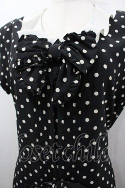 画像2: INGEBORG / ドットリボン半袖ワンピース  黒Ｘ白 I-26-03-25-067-LO-OP-SA-ZI