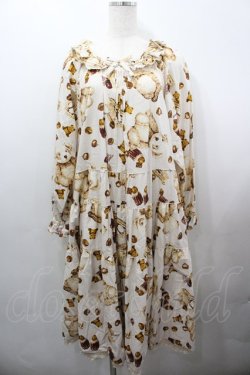 画像1: PINK HOUSE / ビターパンダプリントミディ丈ワンピース  ベージュ I-26-03-25-068-LO-SK-SA-ZI