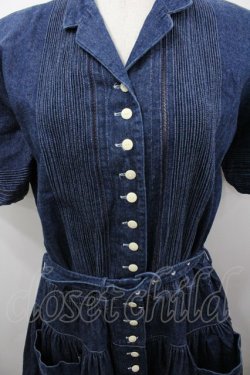 画像2: INGEBORG / フロントピンタック半袖デニムワンピース  黒 I-26-03-25-071-LO-OP-SA-ZI