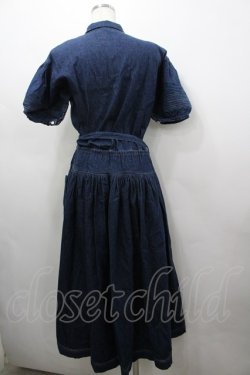 画像3: INGEBORG / フロントピンタック半袖デニムワンピース  黒 I-26-03-25-071-LO-OP-SA-ZI